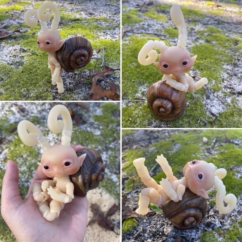 Snail: The Miniscule Mollusc 3D Printed Ball Jointed Doll