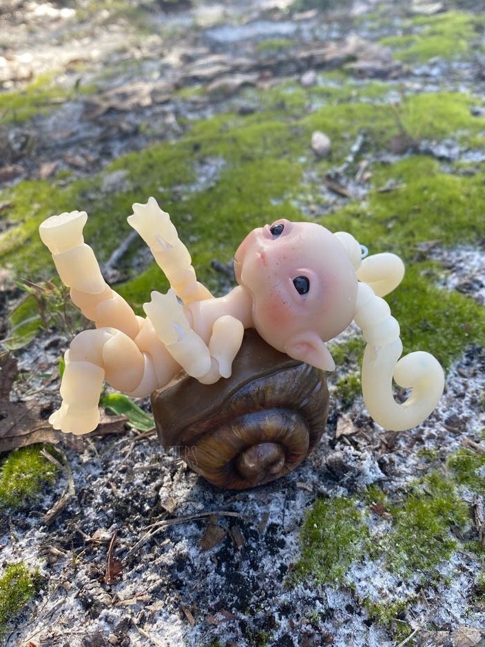 Snail: The Miniscule Mollusc 3D Printed Ball Jointed Doll